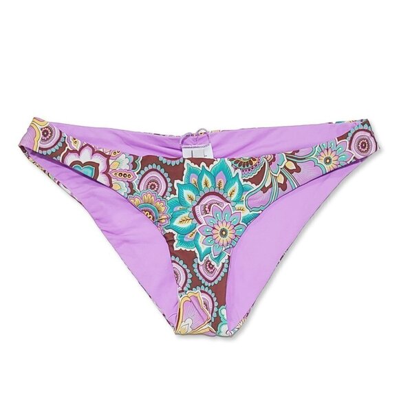 NWT Becca Women's Floral Print Swim Reversible Hipster Bikini Bottom - Picture 7 of 9